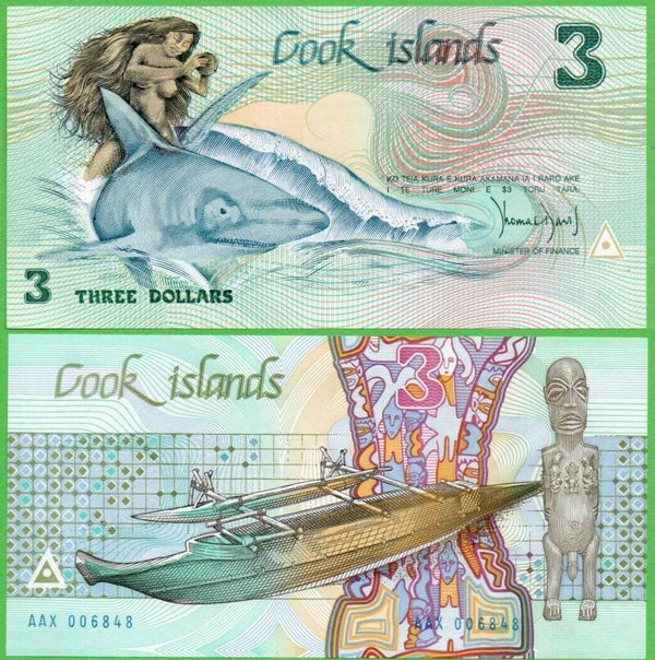 Islas Cook 3 dollar 1987, P-3a Unc