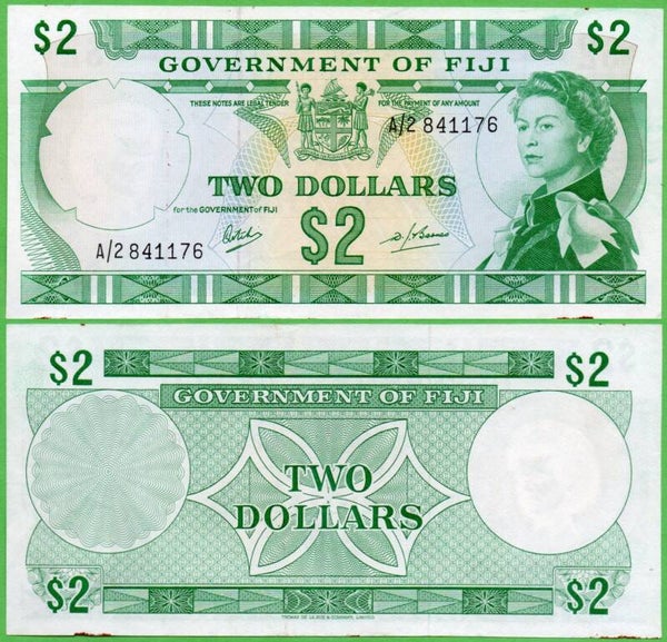 Islas Fiji 2 Dollar 1969, P-60a Aunc