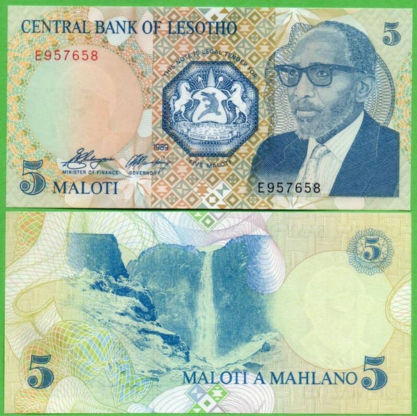 Lesotho 5 Maloti 1989, P-10 Unc