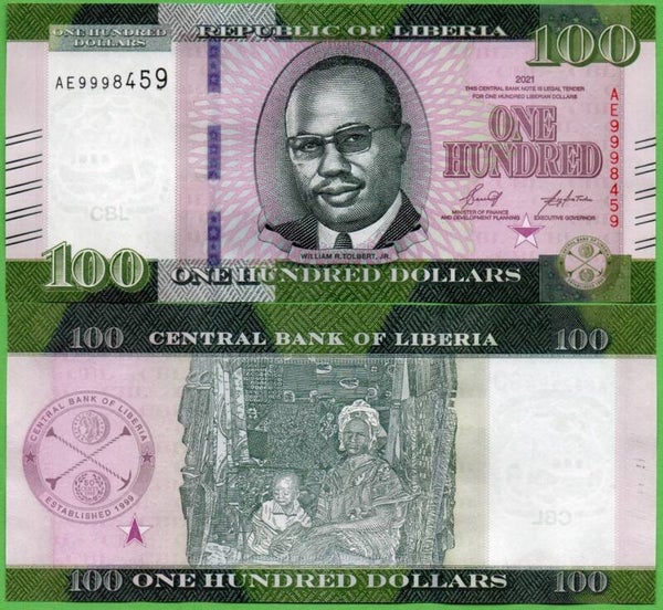 Liberia 100 Dollar 2021, P-39a Unc