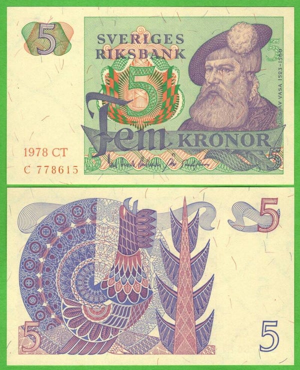 Suecia 5 Kronor 1978, P-51d Unc