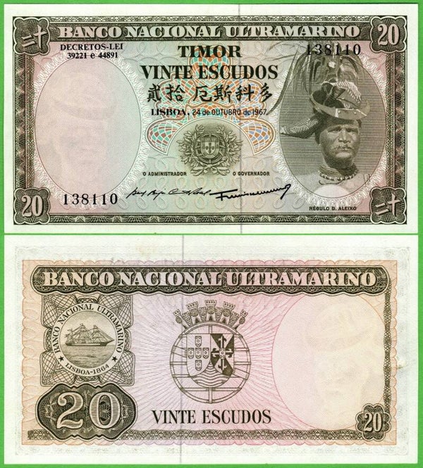 Timor 20 Escudos 1967, P-26 Aunc