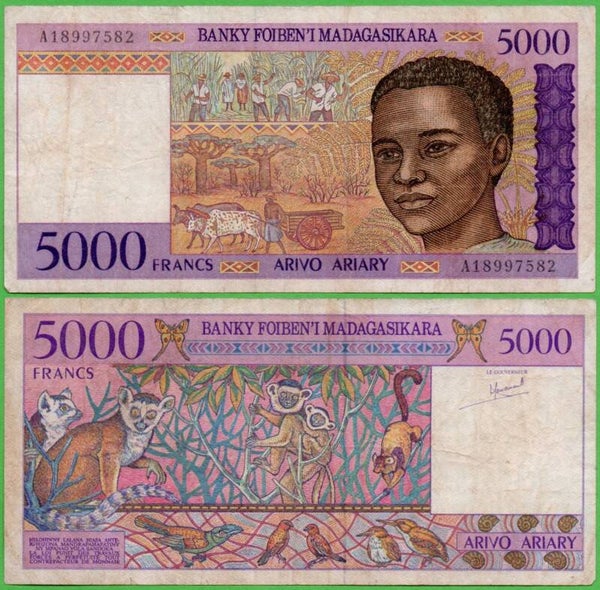 Madagascar 5000 Ariary 1995, P-78b Xf