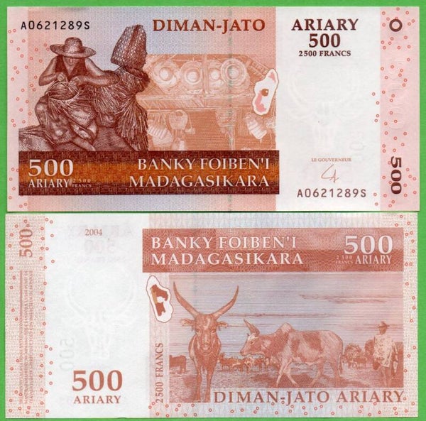 Madagascar 500 Ariary 2004, P-88b Unc