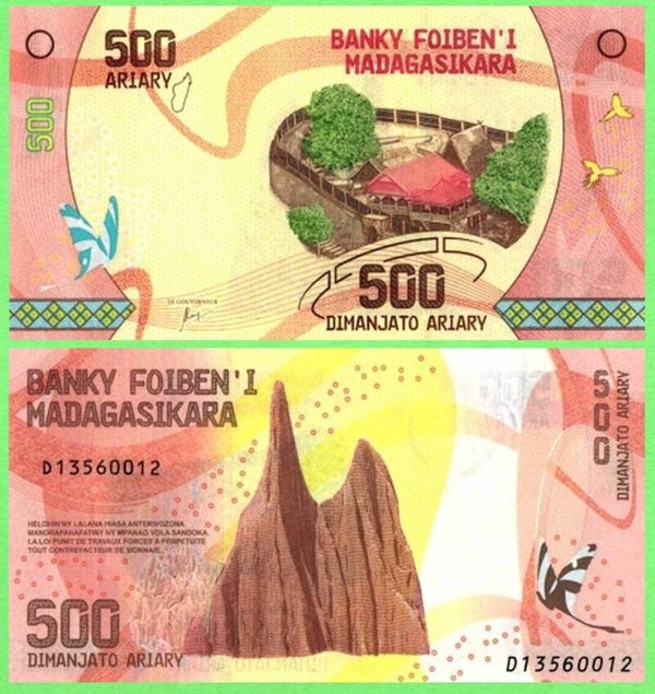 Madagascar 500 Ariary 2022, P-99b Unc