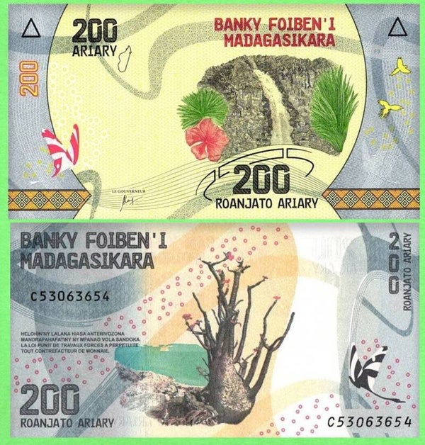 Madagascar 200 Ariary 2022, P-98b Unc