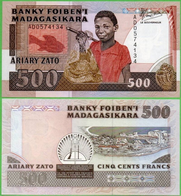 Madagascar 500 Francs 1988, P-71a Aunc