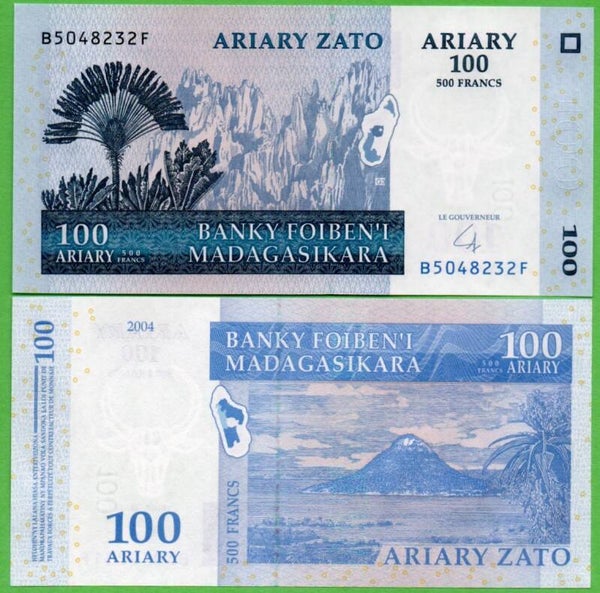 Madagascar 100 Ariary 2004, P-86 Unc