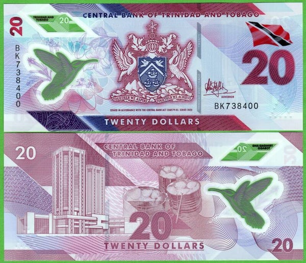Trinidad & Tobago 20 Dollar 2020, P-63a Unc