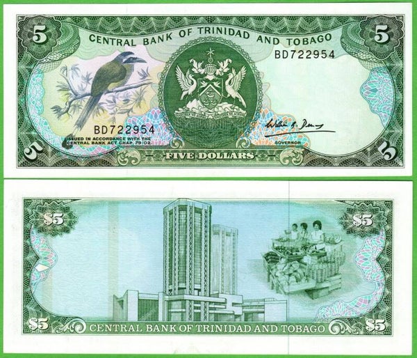 Trinidad & Tobago 5 Dollar 1979, P-37b Unc