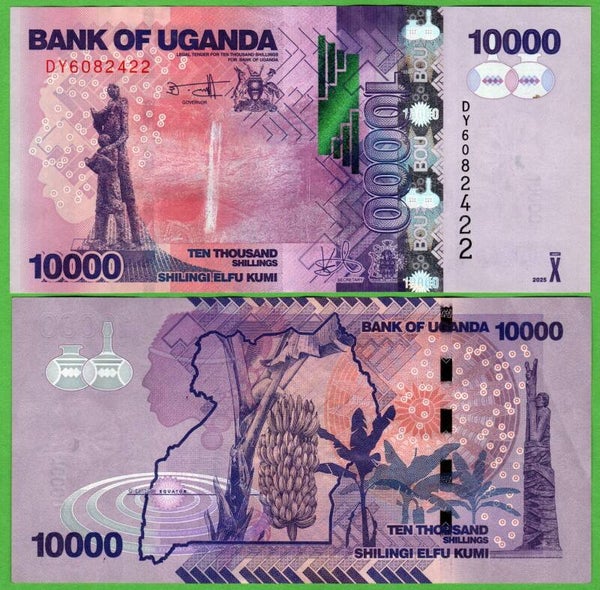 Uganda 10000 Shilling 2025, P-52h XF
