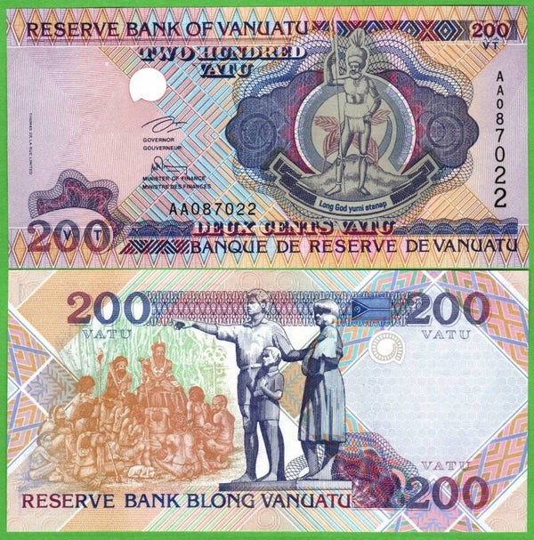 Vanuatu 200 Vatu 1995, P-8a Unc