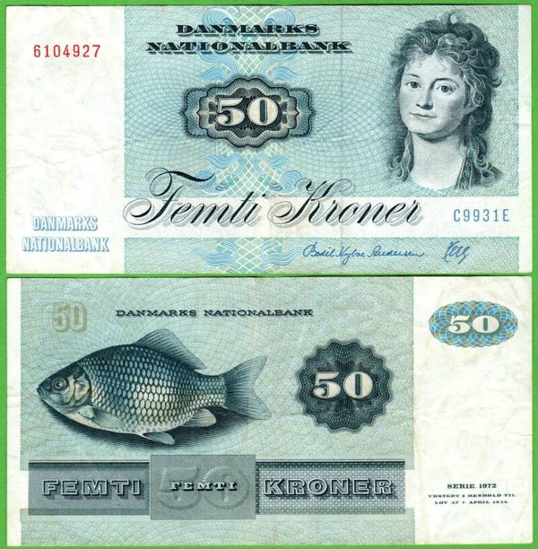 Dinamarca 50 Kroner 1972, P-50J VF