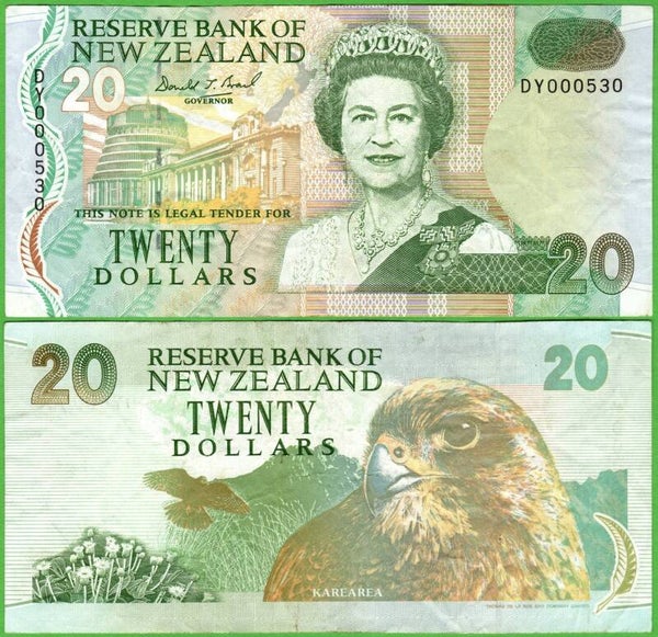 Nueva Zelanda 20 Dollar 1992, P-179 VF