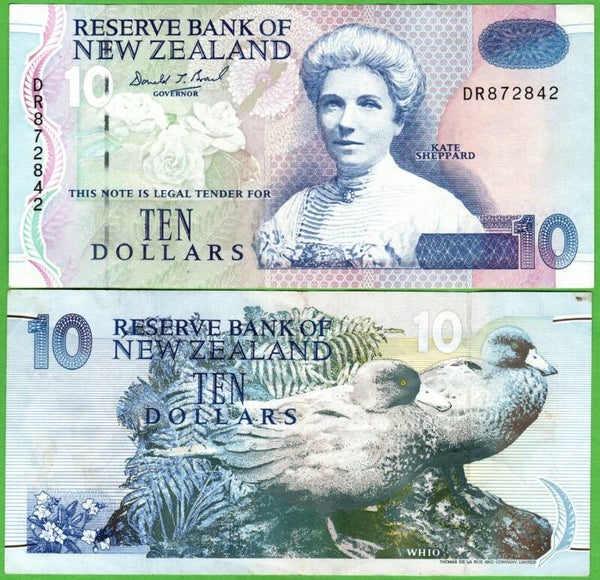 Nueva Zelanda 10 Dollar 1992, P-178A VF
