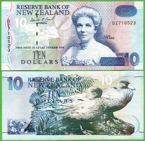 Nueva Zelanda 10 Dollar 1992, P-178A VF