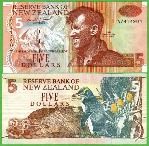 Nueva Zelanda 5 Dollar 1992 P-177A.1R VF