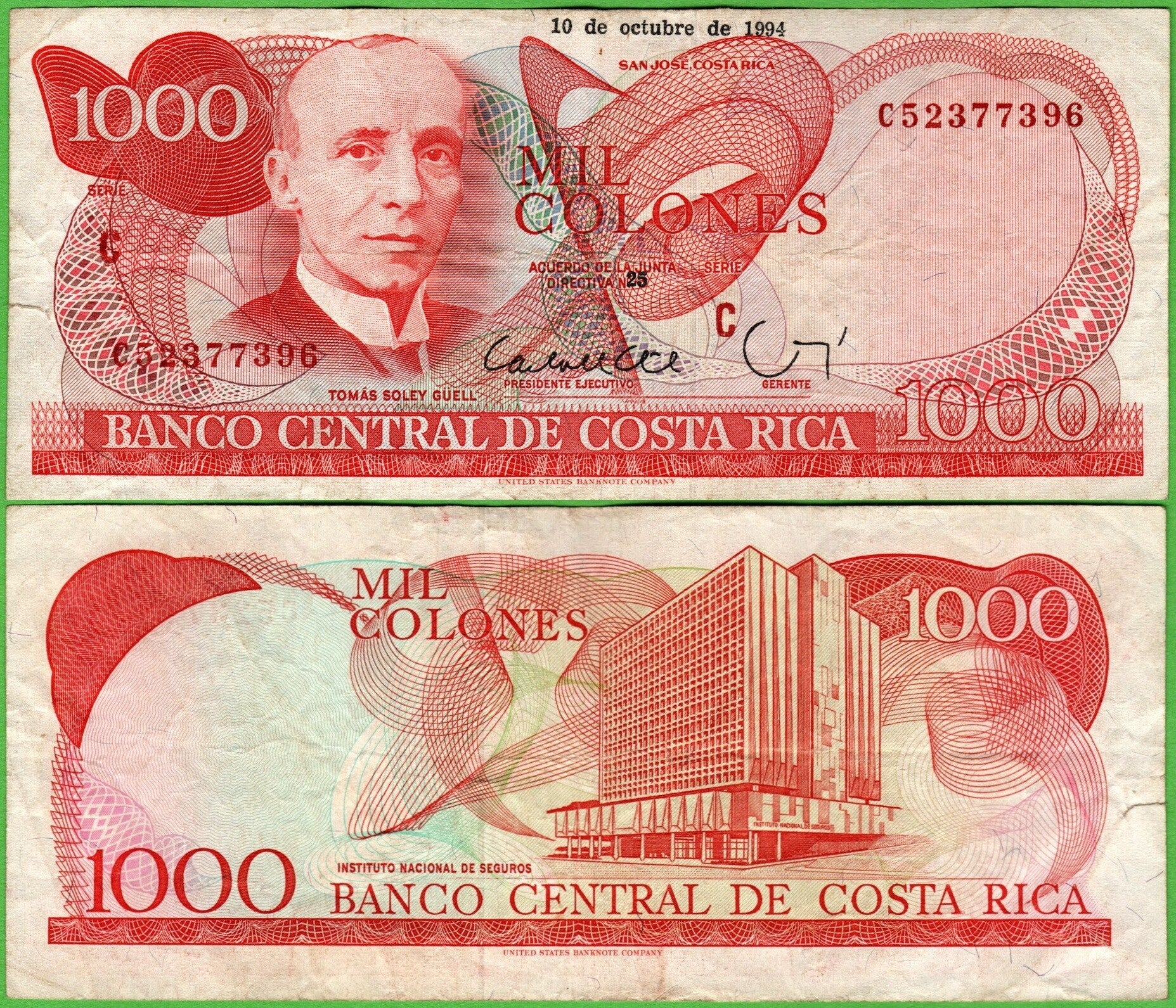 Costa Rica 1,000 Colones 1994, P-259b VF