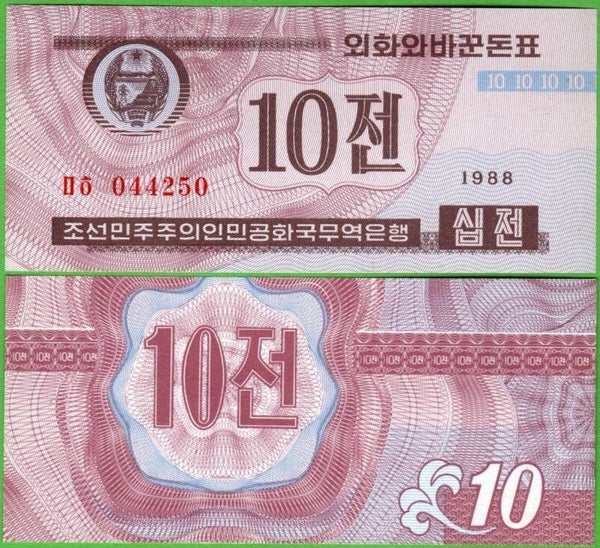 Corea del Norte 10 Chon 1988, P-25(2) Unc