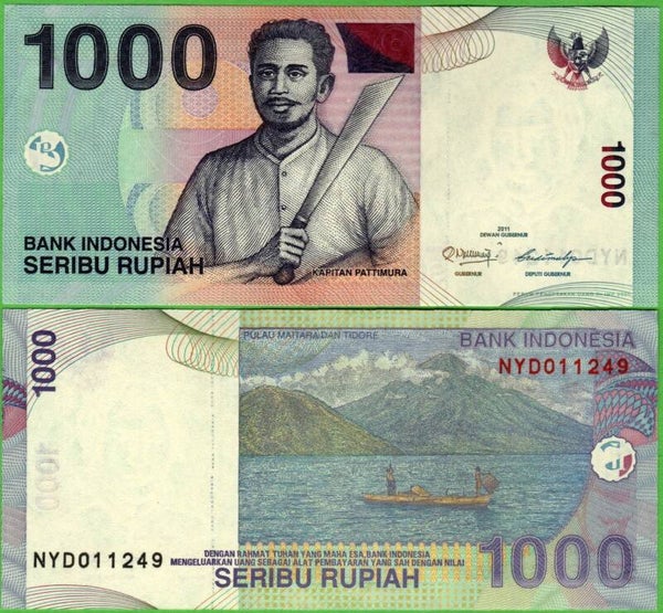 Indonesia 1,000 Ruphia 2011, P-141k Unc