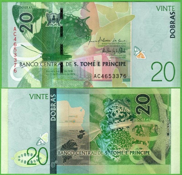 Santo tome & Principe 20 Dobras 2016, P-72 Unc