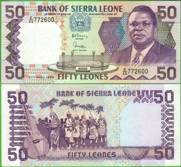 Sierra Leona 50 Leones 1989, P-17 Unc