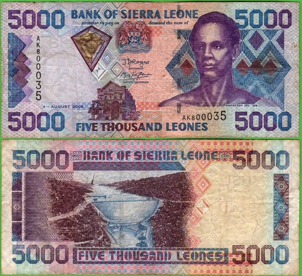Sierra Leona 5,000 Leones 2006, P-27C VF