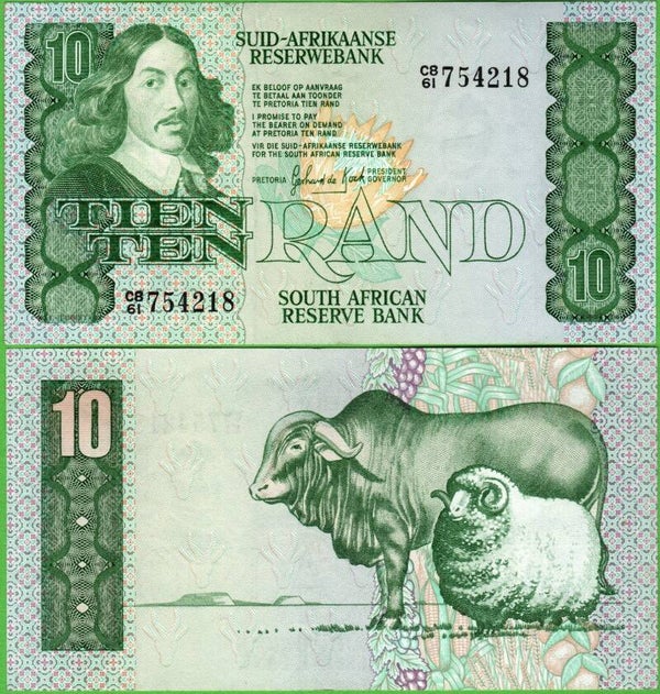 South Africa 10 Rand 1982, P-120B Unc