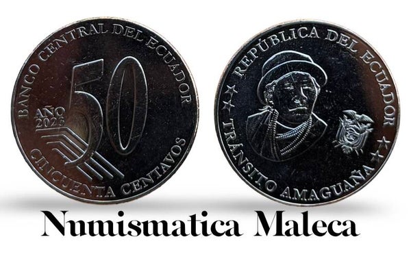 Ecuador 50 Centavos 2023, Kmnew Unc