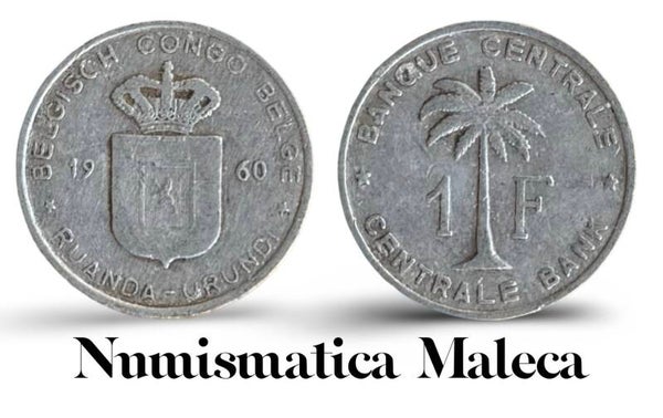 Congo Belga 1 Franc 1960, Km4 rara