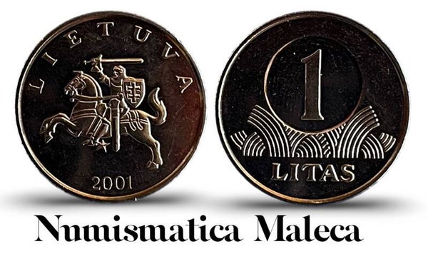 Lithuania 1 Litas 2001, Km111 Unc