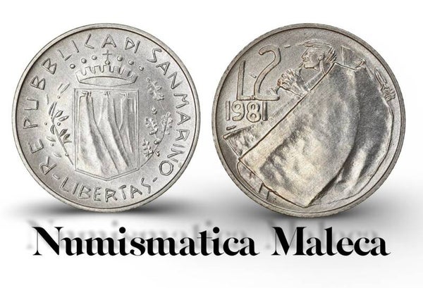 San Marino  2 Lire 1981, Km117 Unc