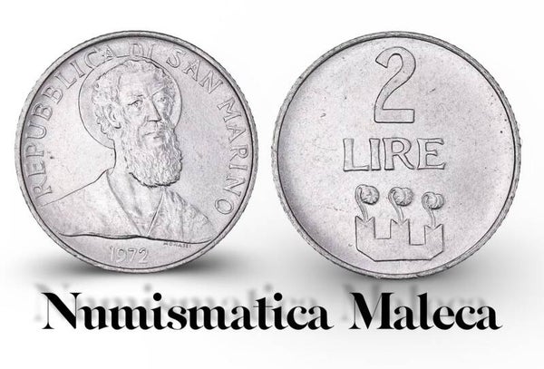 San Marino 2 Lire 1972 Km15 Unc