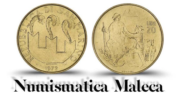 San Marino 20 Lire 1972 Km18 Unc