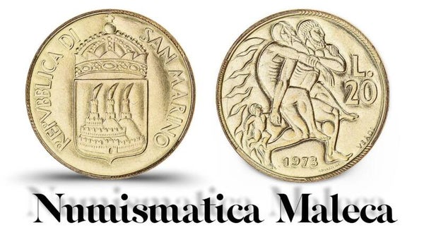 San Marino 20 Lire 1973 Km26 Unc