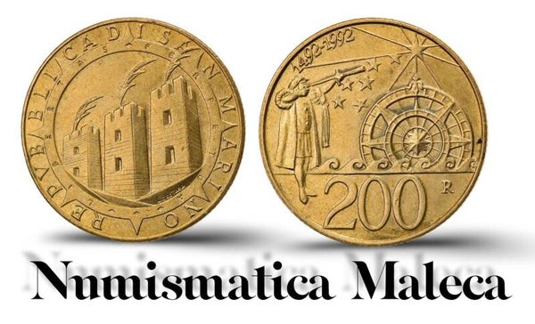 San Marino 200 Lire 1992, km285 Unc