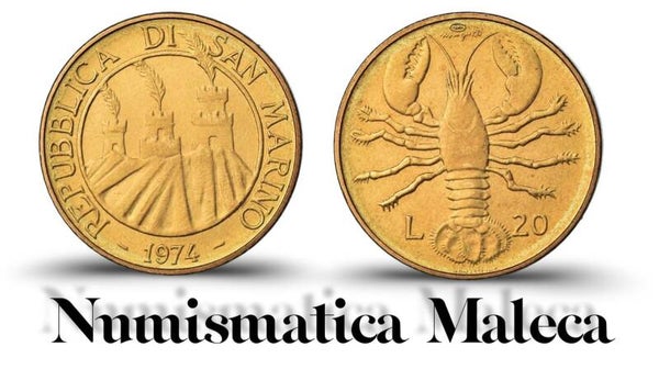 San Marino 20 Lire 1974 Km34 Unc