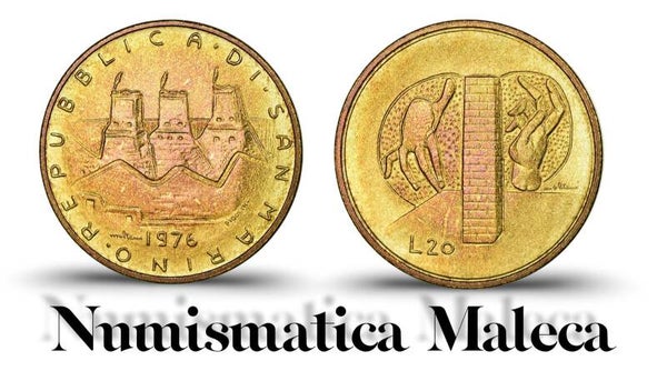 San Marino 20 Lire 1976 Km65 Unc