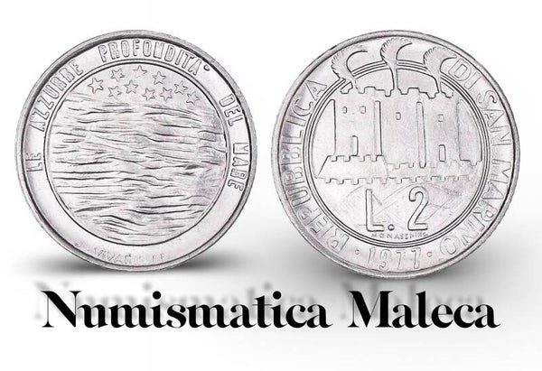 Sam Marino 2 Lire 1977, Km64 Unc