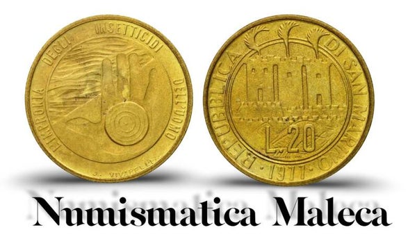 San Marino 20 Lire 1977  Km67 Unc