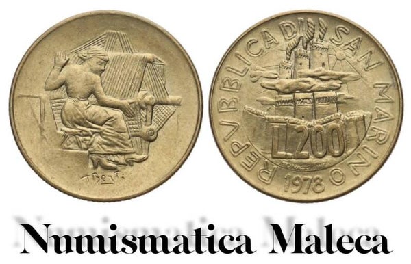 San Marino 200 Lire 1978, km82 Unc