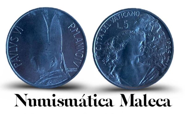 Ciudad Del Vaticano 5 Lire 1966, Km86 Unc