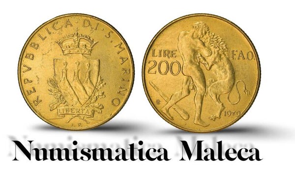 San Marino 200 Lire 1979, km96 Unc FAO