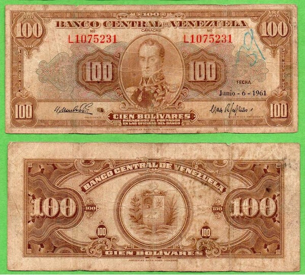 Venezuela 100 Bolivares 1961, P-34d XF
