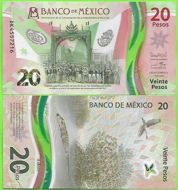 Mexico 20 Pesos 2022, P-new DK-Prefix Unc