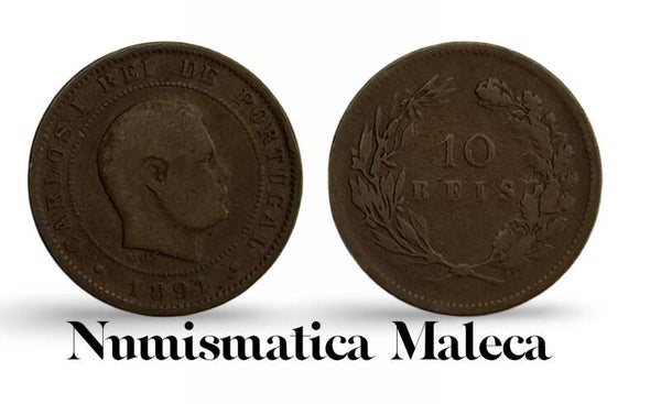 Portugal 10 Reis 1891, Km532 VF