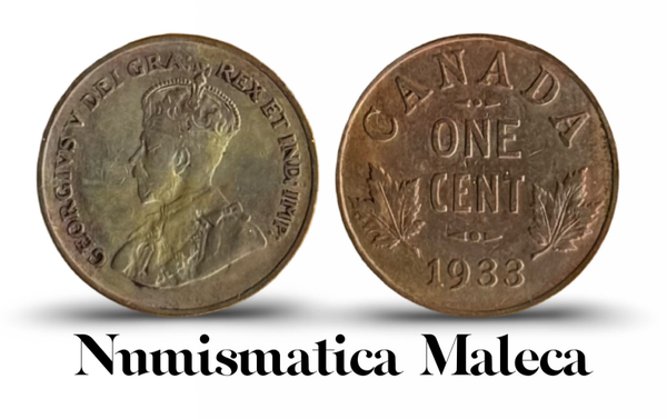 Canadá 1 cents 1933, Km28 Vf