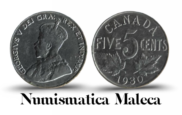 Canadá 5 cents 1930, Km29 Vf