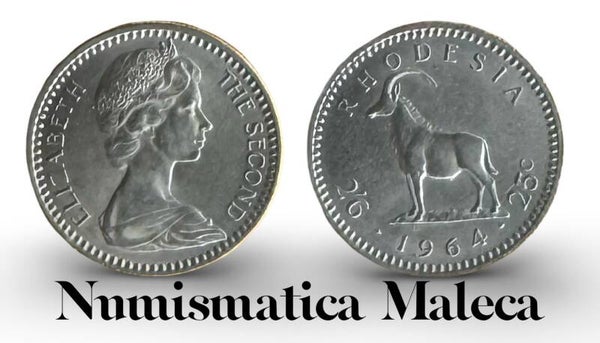 Rhodesia 2 1/2 Shillin 1964, Km4 XF