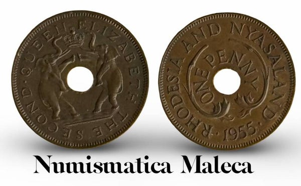 Rhodesia & Nyasaland 1 Penny 1955, Km2 XF